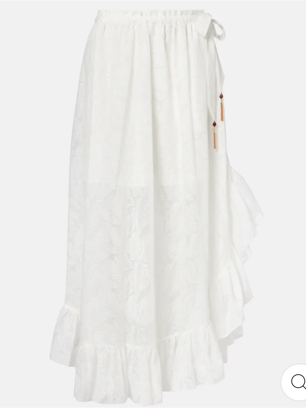 ZIMMERMANN DAYLIGHT RUFFLE SKIRT WHITE